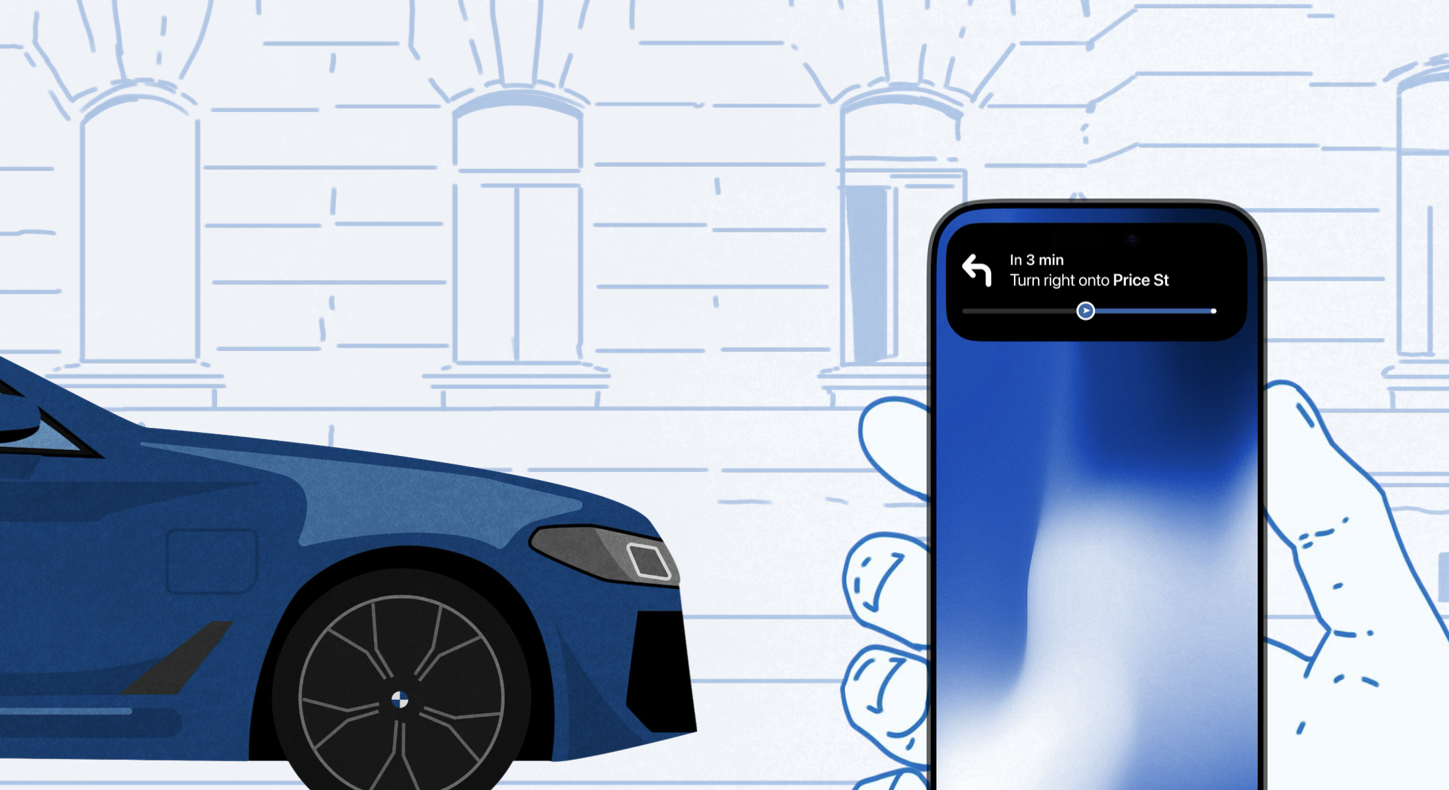 Companion mobile handoff — navigation continues from car to phone